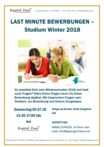 Last Minute Bewerbungen Uni Berlin Sprachschule Deutsch Kapitel Zwei