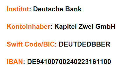 Kapitel Zwei Bankdaten Kapitel Zwei Bankdaten