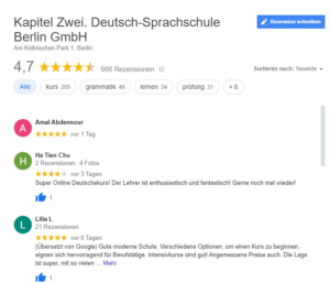 google reviews Kapitel Zwei