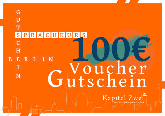 Cupón de regalo 100 EUR Escuela de idiomas Aprender alemán Curso de alemán