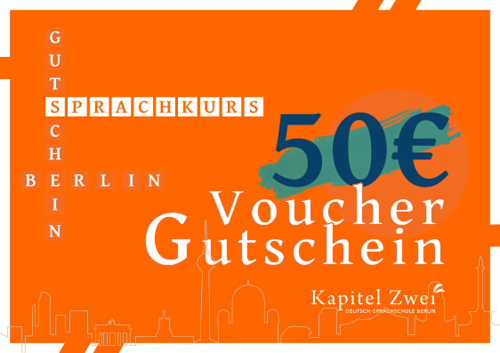 Cupón de regalo 50 EUR Escuela de idiomas Aprender alemán Curso de alemán