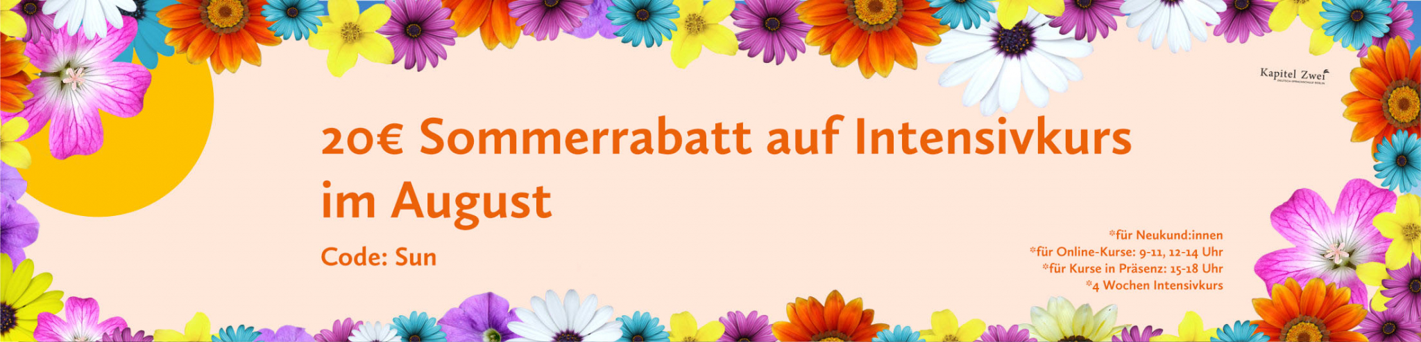Sommer Rabatt Deutschkurs Deutsch lernen